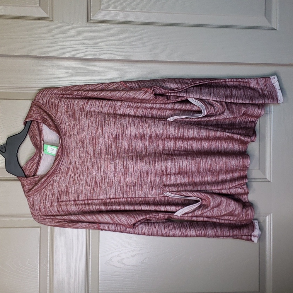 NWT Maronie burgundy Long sleeve oversized mock neck top size large
